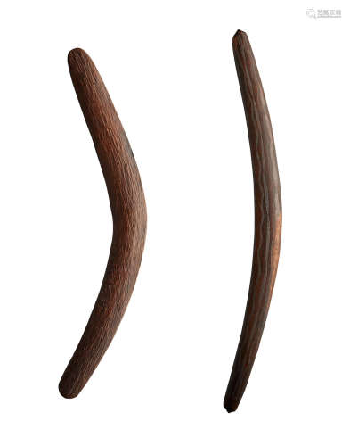 Two Aboriginal Throwing Clubs, Southern Queensland and Central Australia