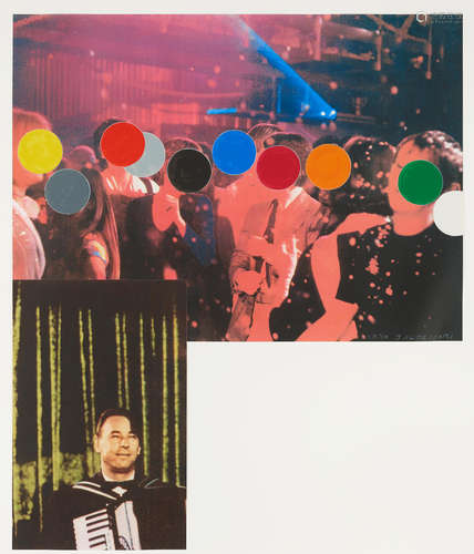 Accordionist (with Crowd), from A French Horn Player, A Square Blue Moon, and Other Subjects Series John Baldessari(born 1931)