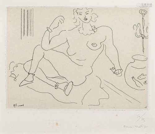 Nu assis sur le sol, un coude posé sur la jambe Henri Matisse(1869-1954)