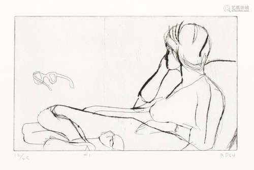 #1 from 41 Etchings Drypoints (the artist's wife, Phyllis) Richard Diebenkorn(1922-1993)