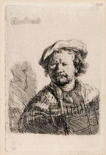 Self-Portrait in a Flat Cap and Embroidered Dress Rembrandt Harmensz van Rijn(1606-1669)