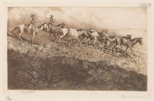 Chuckline Rider; Reps; Combing a Draw 3 Edward Borein(1872-1945)
