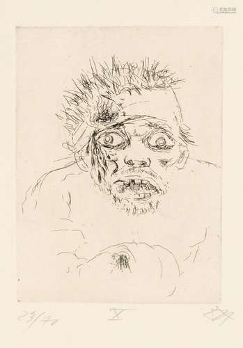 Wounded Man Fleeing (Battle of the Somme 1916), Plate 10 from The War Otto Dix(1891-1969)