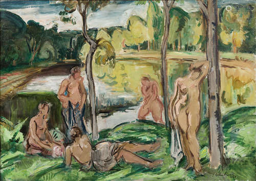 Baigneuses sur la Rance 25 5/8 x 36 1/4 in (65.1 x 92.1 cm) ACHILLE EMILE OTHON FRIESZ(1879-1949)