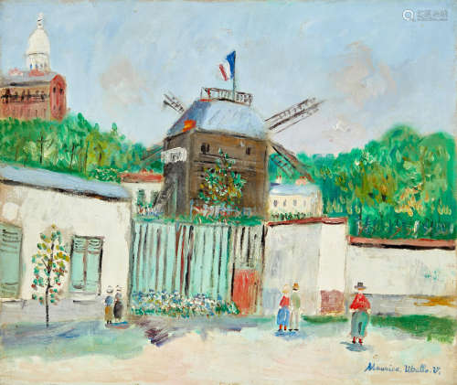 Moulin de la Galette 18 1/4 x 22 in (46.4 x 55.9 cm) MAURICE UTRILLO(1883-1955)