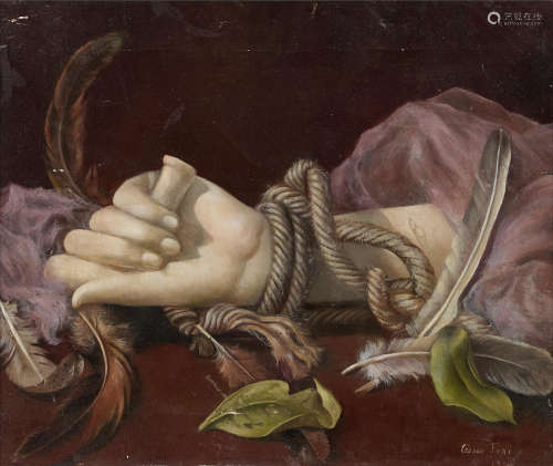 Nature morte à la main sculptée 10 x 12 in (25.4 x 30.5 cm) Leonor Fini(1907-1996)