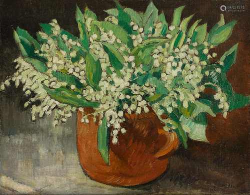 Bouquet de muguet 10 3/4 x 13 3/4 in (27.3 x 34.9 cm) LOUIS VALTAT(1869-1952)