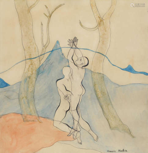 Paysage suisse 13 1/4 x 12 3/4 in (33.5 x 32.5 cm) FRANCIS PICABIA(1879-1953)