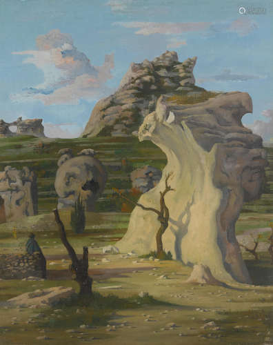 Rochers du val d'Enfer 24 x 19 1/8 in (70 x 48.6 cm) Eugene Berman(1899-1972)