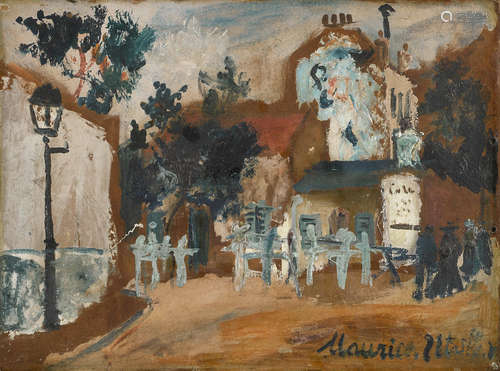 Le Lapin Agile à Montmartre 11 3/4 x 15 3/4 in (29.8 x 40 cm) Maurice Utrillo(1883-1955)