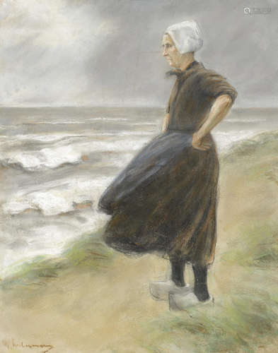 Holländerin, stehend in den Dünen nach links 29 7/8 x 23 1/2 in (76 x 59.5 cm) MAX LIEBERMANN(1847-1935)