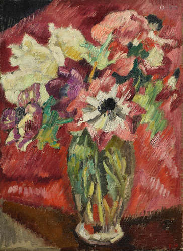 Bouquet au vase de Crystal 14 3/4 x 11 in (37.5 x 27.9 cm) LOUIS VALTAT(1869-1952)