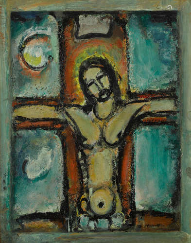 Christ en croix 25 x 19 3/4 in (63.5 x 50.2 cm) GEORGES ROUAULT(1871-1958)