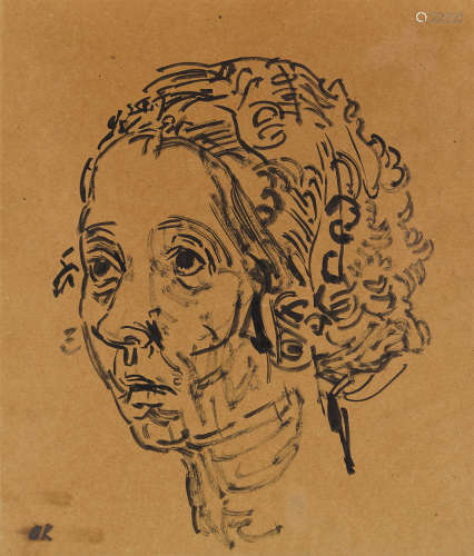 Bildnis Claire Waldoff 13 1/2 x 12 in (34.3 x 30.5 cm) OSKAR KOKOSCHKA(1886-1990)