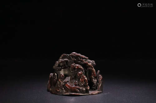 17-19TH CENTURY, A STORY DESIGN ROSEWOOD ORNAMENT, QING DYNASTY