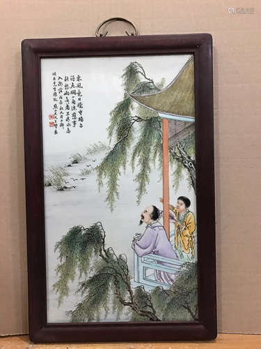 A PORCELAIN PAINTING OF STORY BY WANG DAFAN