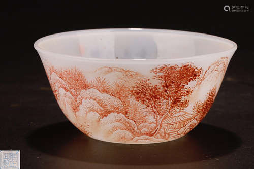 A YONGZHENG MARK YANZHI PORCELAIN CUP