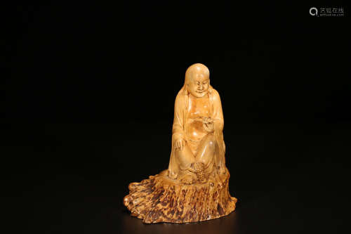 A CHARACTER STORY CARVING LUJIAO ORNAMENT