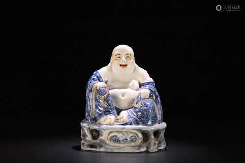 1912-1949, A BLUE&WHITE BUDDHA STATUE, THE REPUBLIC OF CHINA