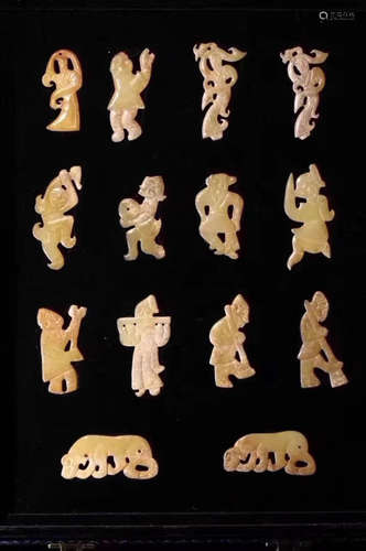 202BC-220AD, A SET OF ANCIENT JADE PENDANT, HAN DYNASTY