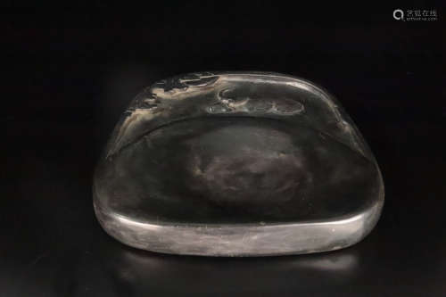 18-19TH CENTURY, A STORY DESIGN OLD PIT DUAN INKSTONE, LATER QING DYNASTY.