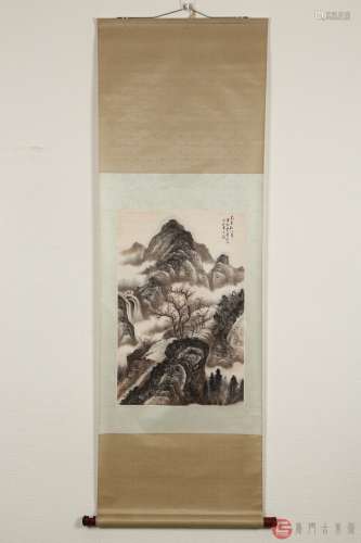 当代中国著名书画爱新觉罗•毓峋款《山水画》立轴