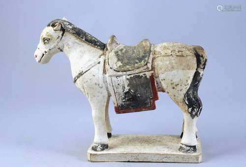 CHINE Style Ming STATUETTE DE CHEVAL debout HARNAC…