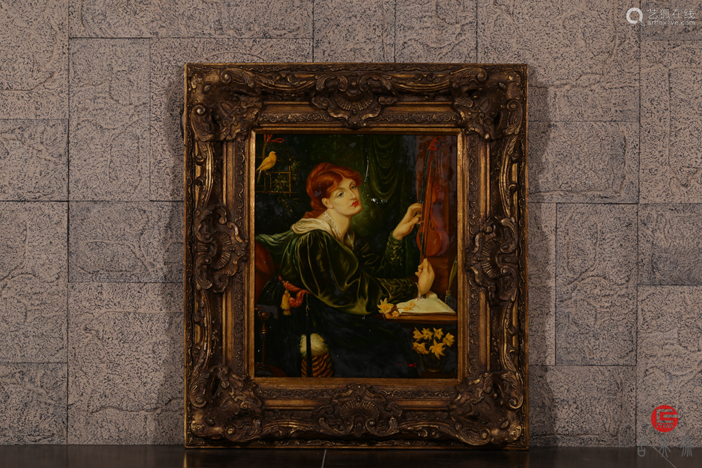 19世纪 清末 欧洲贵族式 西洋音乐人物 油画挂屏 原配漆金框 Deal Price Picture