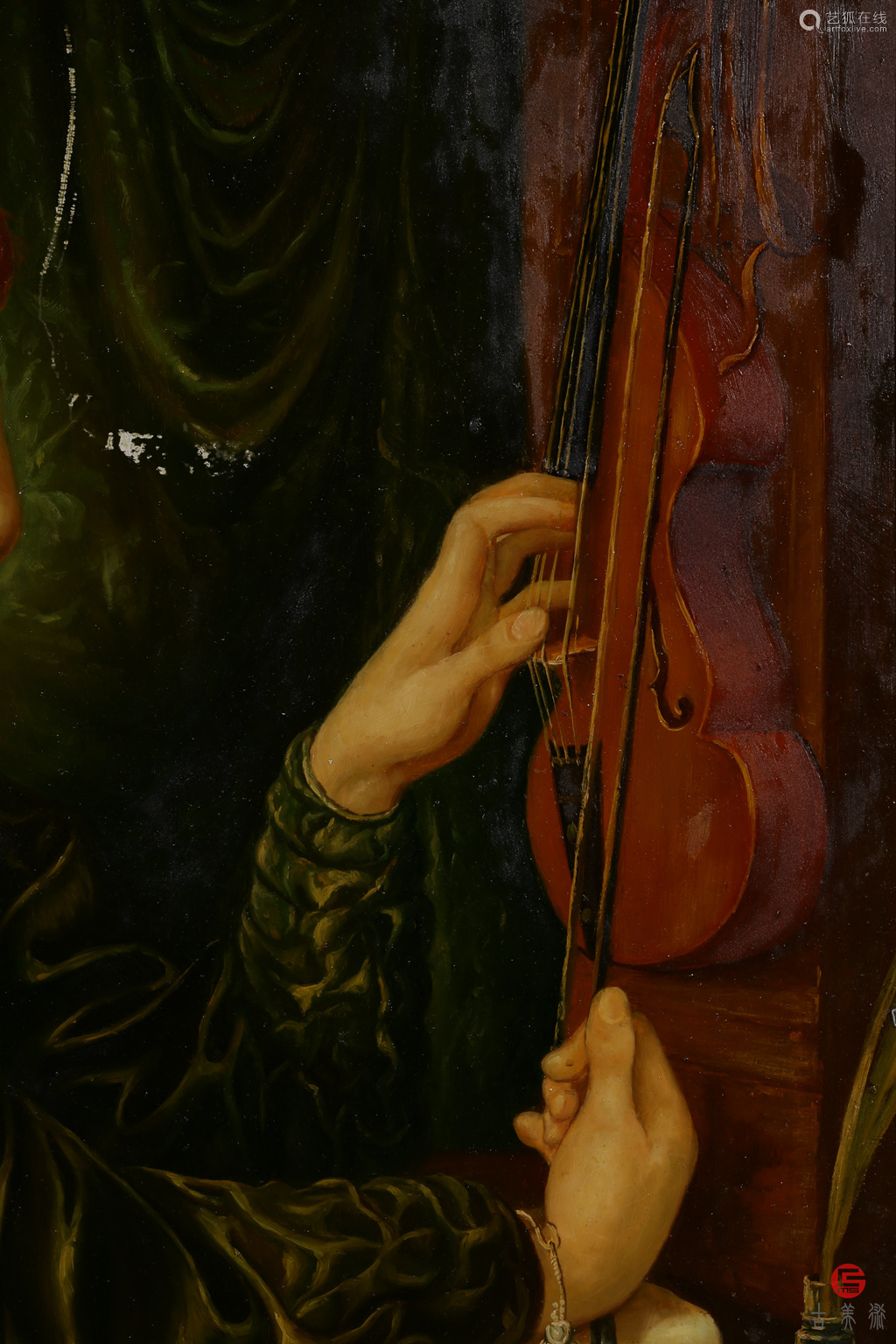 19世纪 清末 欧洲贵族式 西洋音乐人物 油画挂屏 原配漆金框 Deal Price Picture