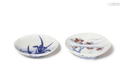 TWO SMALL JAPANESE NABESHIMA DISHES 20TH CENTURY O...;