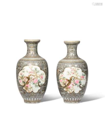 A PAIR OF SMALL CHINESE FAMILLE ROSE EGGSHELL PORC...;