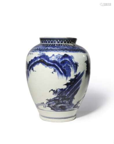 A JAPANESE KO IMARI BLUE AND WHITE JAR C.1680 The ...;