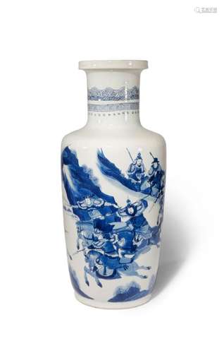 A CHINESE BLUE AND WHITE ROULEAU VASE KANGXI 1662 ...;