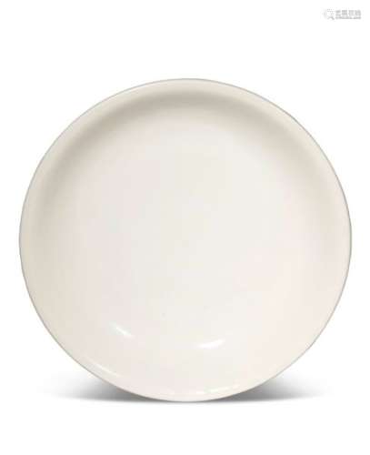 A CHINESE WHITE GLAZED ANHUA DECORATED DISH MING D...;