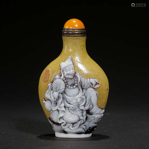 CHINESE PEKING GLASS SNUFF BOTTLE