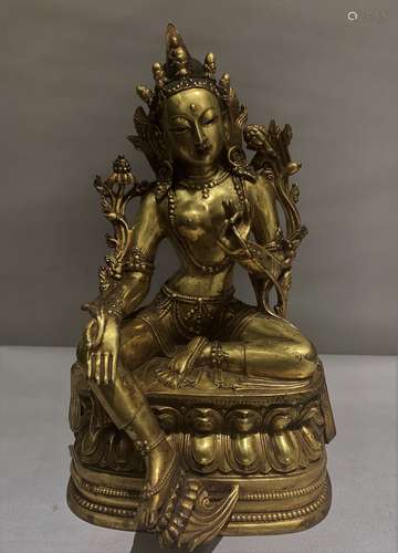 A Gilt Bronze Figure Of GUANYIN