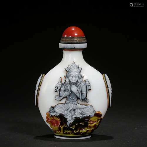 CHINESE PEKING GLASS SNUFF BOTTLE