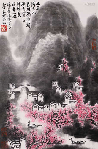 CHINESE SCROLL PAINTING OF MOUNTAIN VIEWS