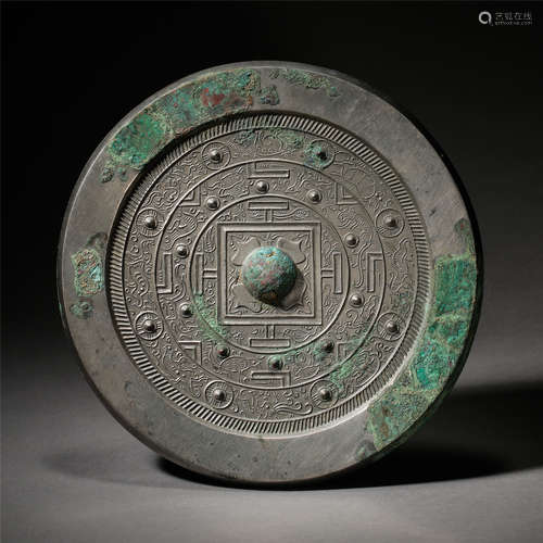 CHINESE BRONZE ROUND MIRROR HAN DYNASTY