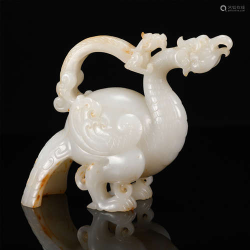 CHINESE WHITE JADE BIRD INCENSE CAGE