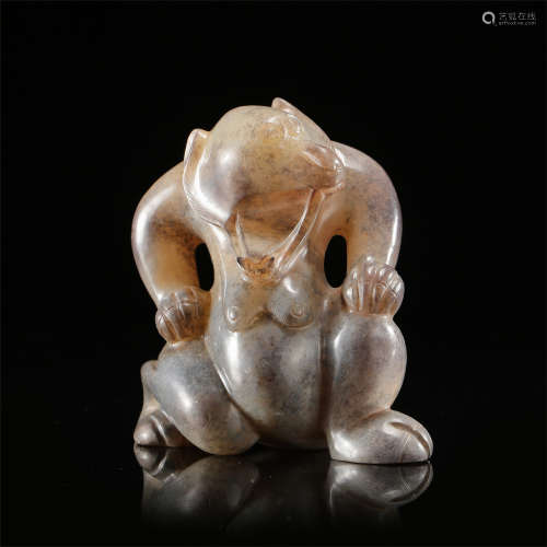 CHINESE ANCIENT JADE BEAR WARRING STATES PERIOD