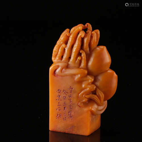 CHINESE TIANHUANG STONE BUDDHA HAND SEAL