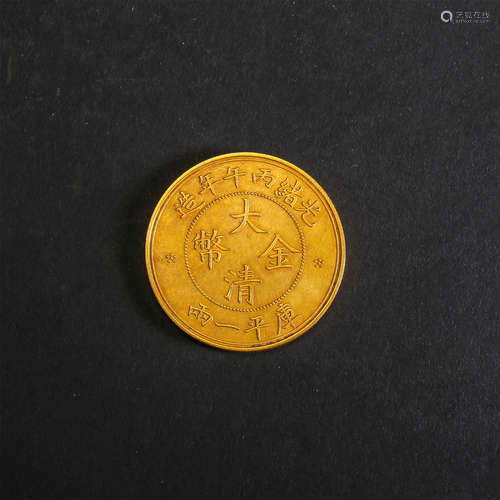 CHINESE PURE GOLD COIN LATE QING DYNASTY