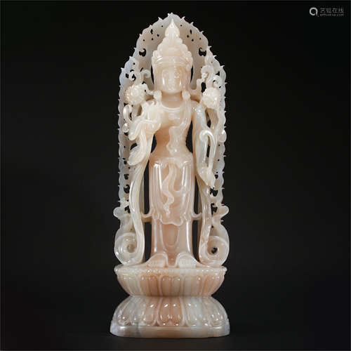 CHINESE JADE STANDING GUANYIN