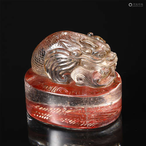 CHINESE ROCK CRYSTAL BEAST SEAL