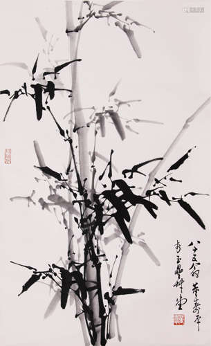 CHINESE SCROLL PAINTING OF BAMBOO