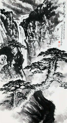 CHINESE SCROLL PAINTING OF MOUNTAIN VIEWS