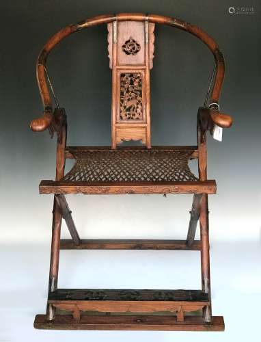 Huanghuali Folding Hourseshoe-Back Armchair, Jiaoyi