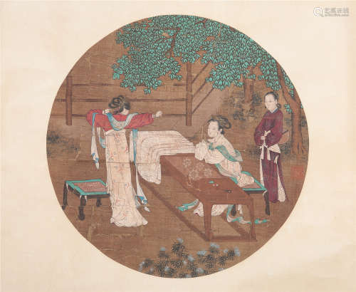 CHINESE ROUND FAN PAINTING OF BEAUTY