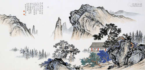 CHINESE SCROLL PAINTING OF MOUNTAIN VIEWS